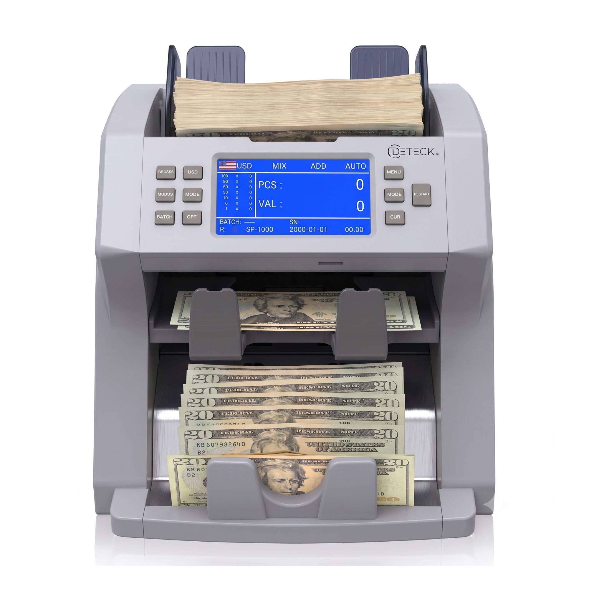 DETECK DT700 Bank Grade Mixed Denomination Money Counter with Reject Pocket