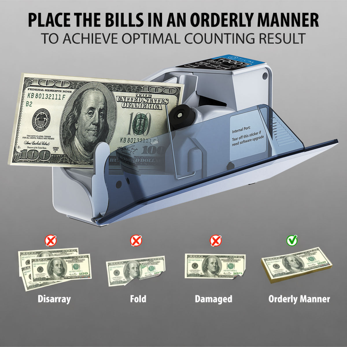 DETECK DT5SB UV/WM Portable Rechargeable Money Counter Machine