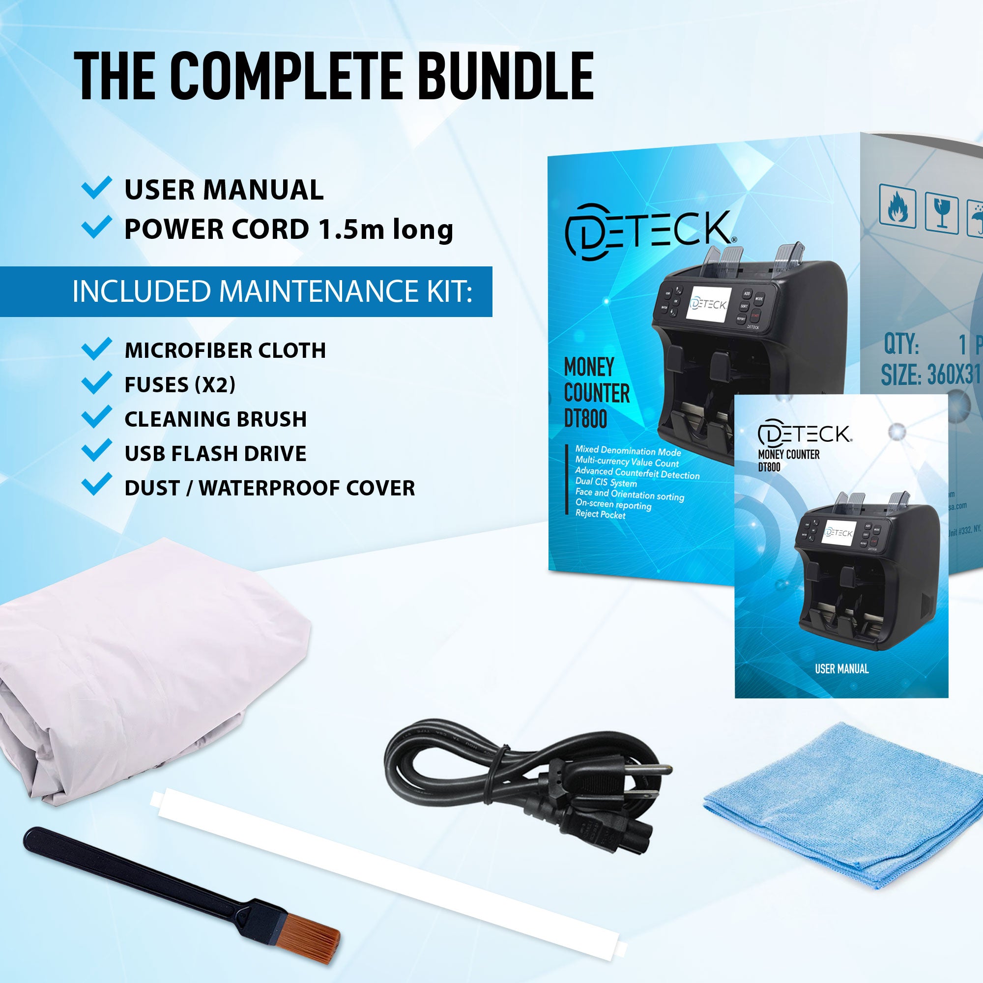 DETECK DT800 2-Pocket Mixed Denomination Money Counting Machine