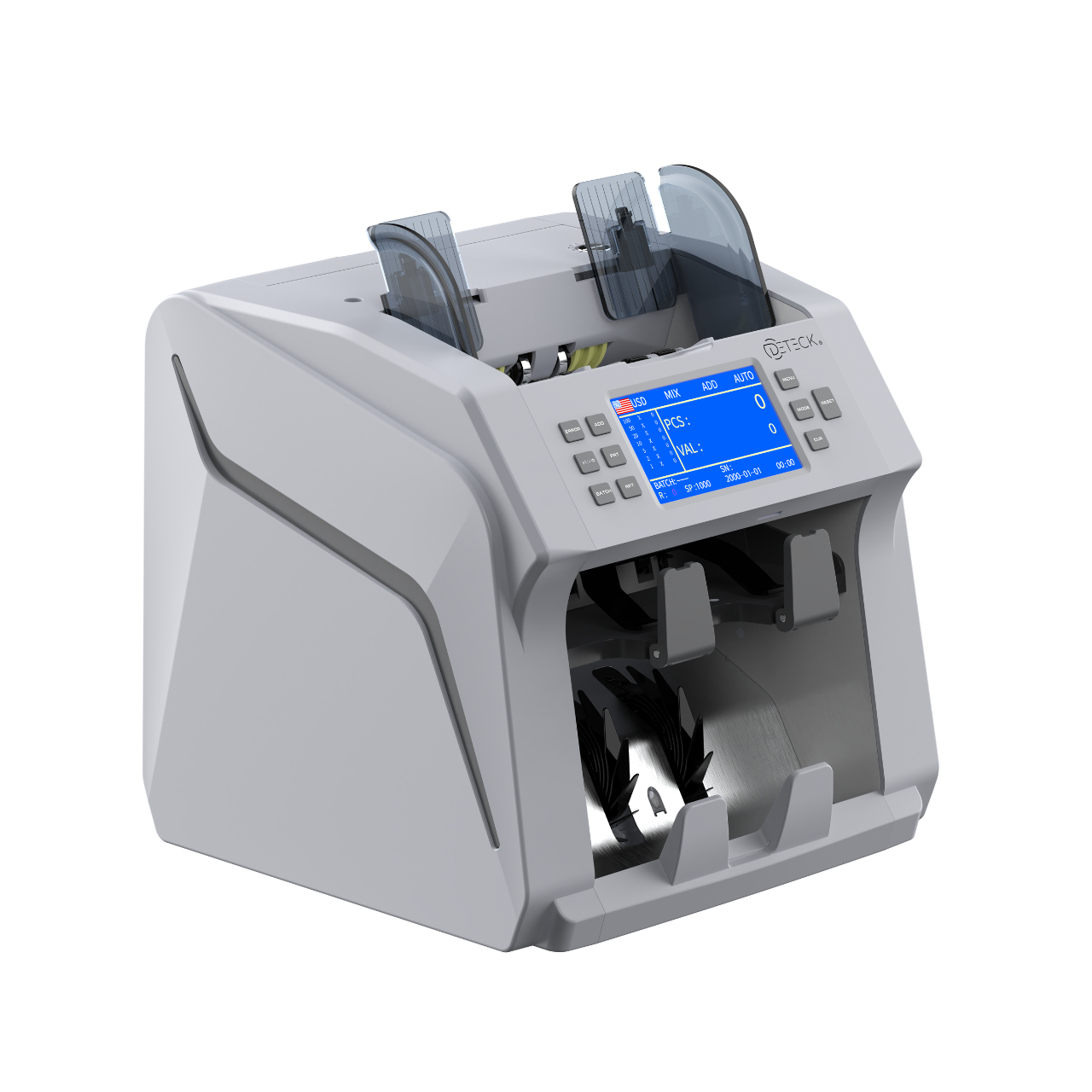 DETECK DT700 Bank Grade Mixed Denomination Money Counter with Reject Pocket, Multi Currency, Bill Counter 2CIS/UV/IR/MG/MT Counterfeit Detection, Cash Counter Serial Number, Printer Enabled