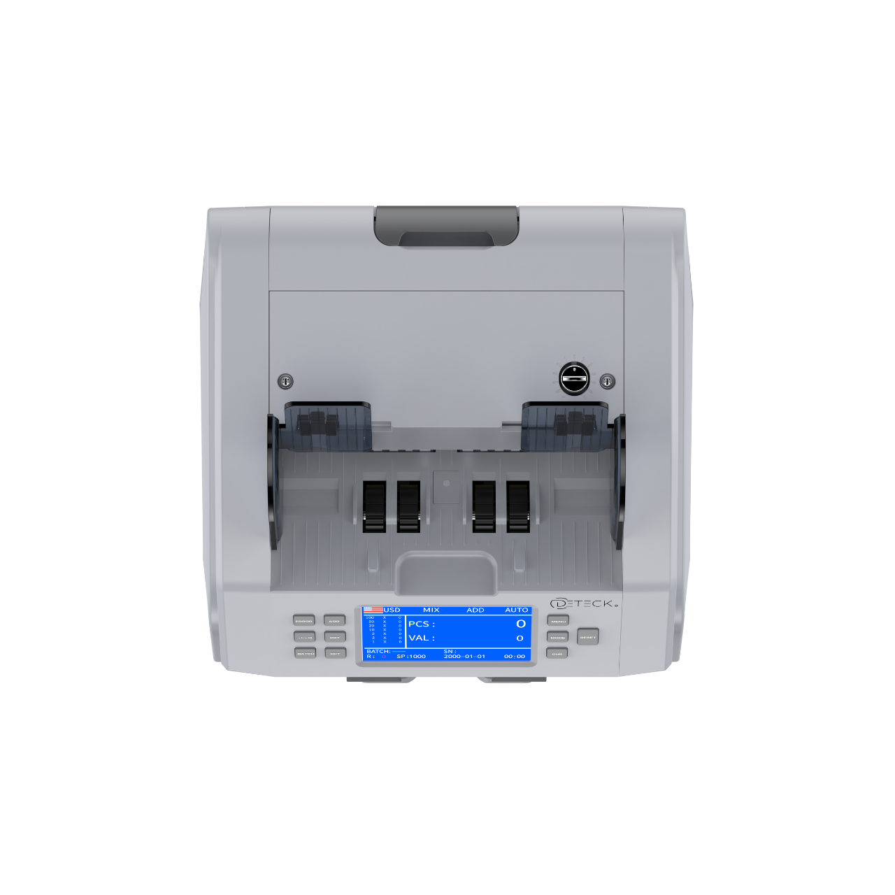 DETECK DT700 Bank Grade Mixed Denomination Money Counter with Reject Pocket, Multi Currency, Bill Counter 2CIS/UV/IR/MG/MT Counterfeit Detection, Cash Counter Serial Number, Printer Enabled