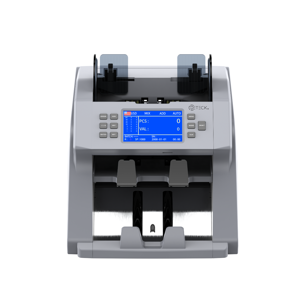 DETECK DT700 Bank Grade Mixed Denomination Money Counter with Reject Pocket, Multi Currency, Bill Counter 2CIS/UV/IR/MG/MT Counterfeit Detection, Cash Counter Serial Number, Printer Enabled