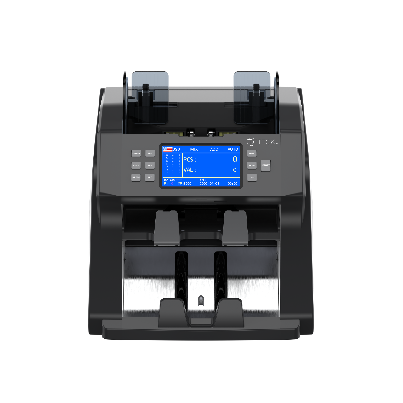 DETECK DT700 Bank Grade Mixed Denomination Money Counter with Reject Pocket, Multi Currency, Bill Counter 2CIS/UV/IR/MG/MT Counterfeit Detection, Cash Counter Serial Number, Printer Enabled