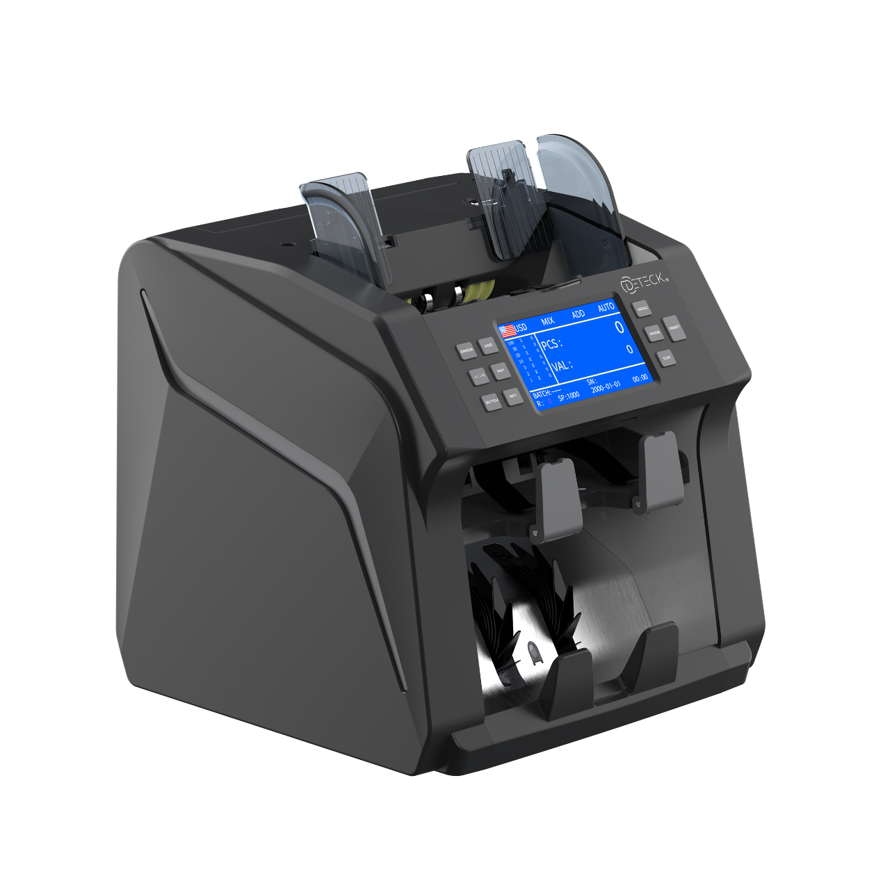 DETECK DT700 Bank Grade Mixed Denomination Money Counter with Reject Pocket, Multi Currency, Bill Counter 2CIS/UV/IR/MG/MT Counterfeit Detection, Cash Counter Serial Number, Printer Enabled