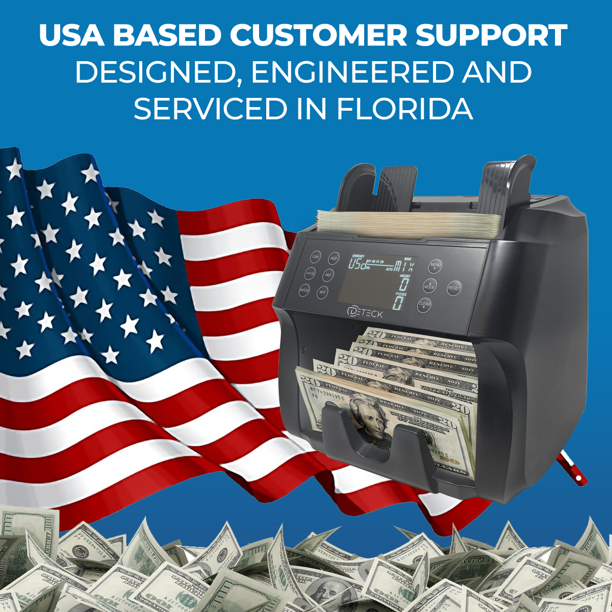 Debitek Machine DETECK DT500 Mixed Denomination Bill Counter Machine – Deteck USA