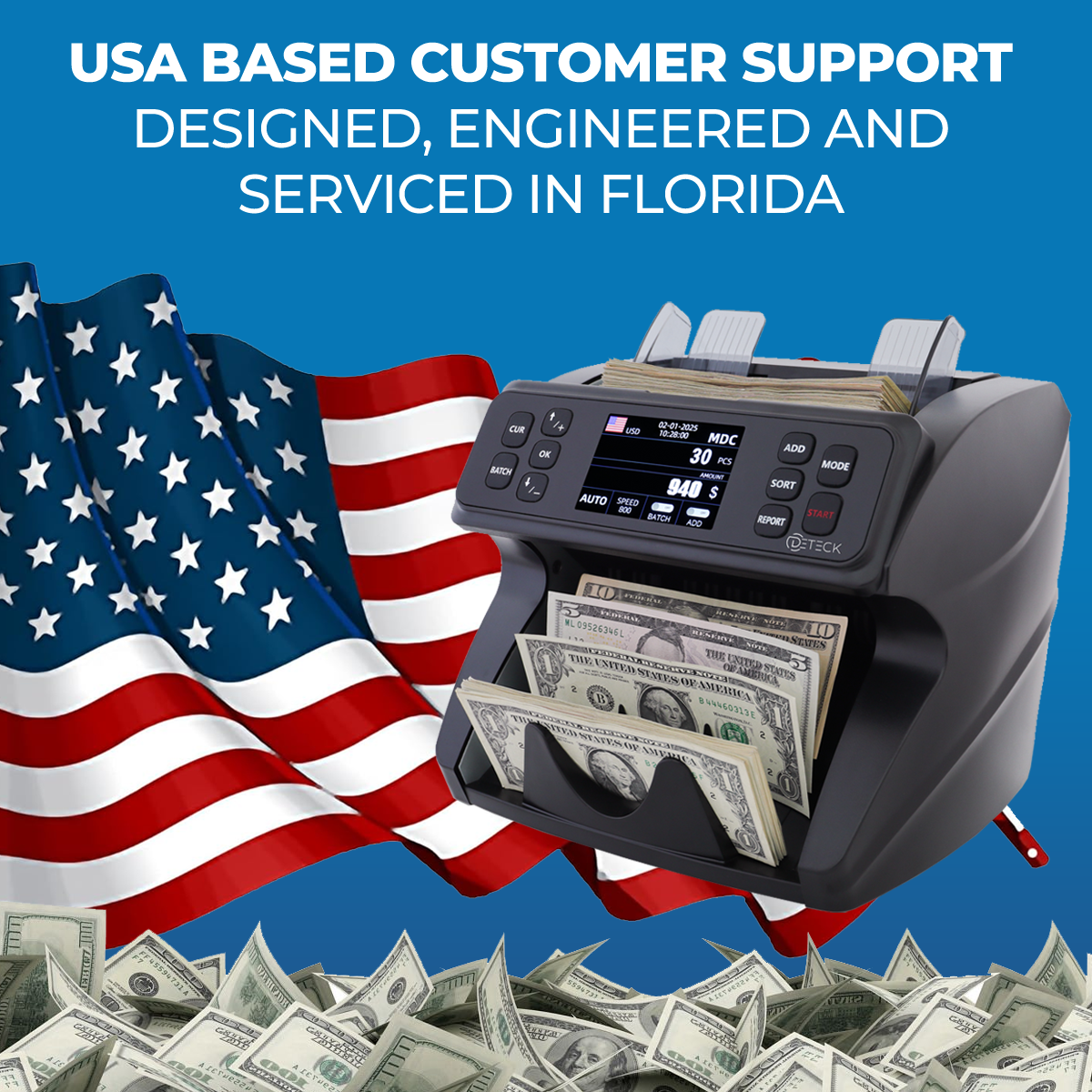 DETECK DT600 Mixed Denomination Money Counter Machine