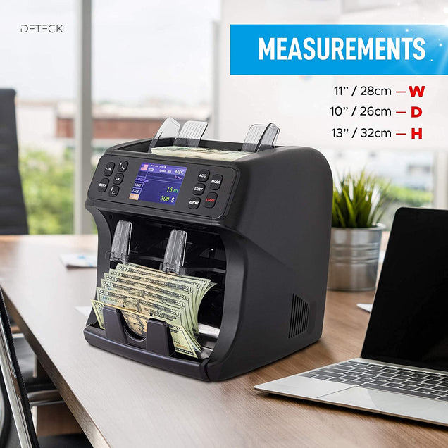 DETECK DT800 2-Pocket Mixed Denomination Money Counting Machine